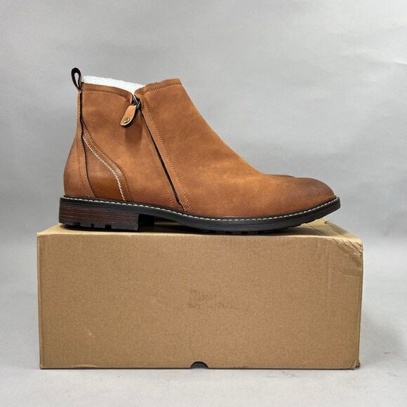 Men's Brown Leather Ankle Boots - Picture 1 of 11